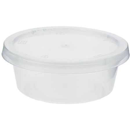 Dressingbecher PP Transparent mit Deckel 85ml (50 Stück)