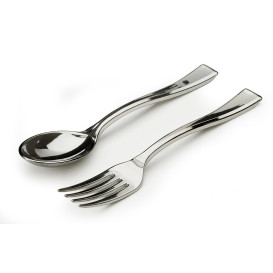 Kleiner Plastiklöffel metallisiert 100mm (1.000 Stück)