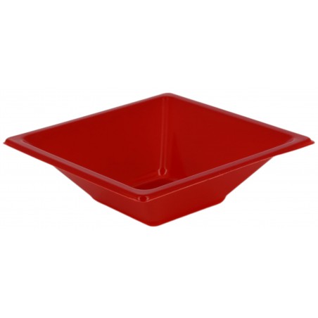 Viereckige Plastikschale Rot 12x12cm (12 Stück)
