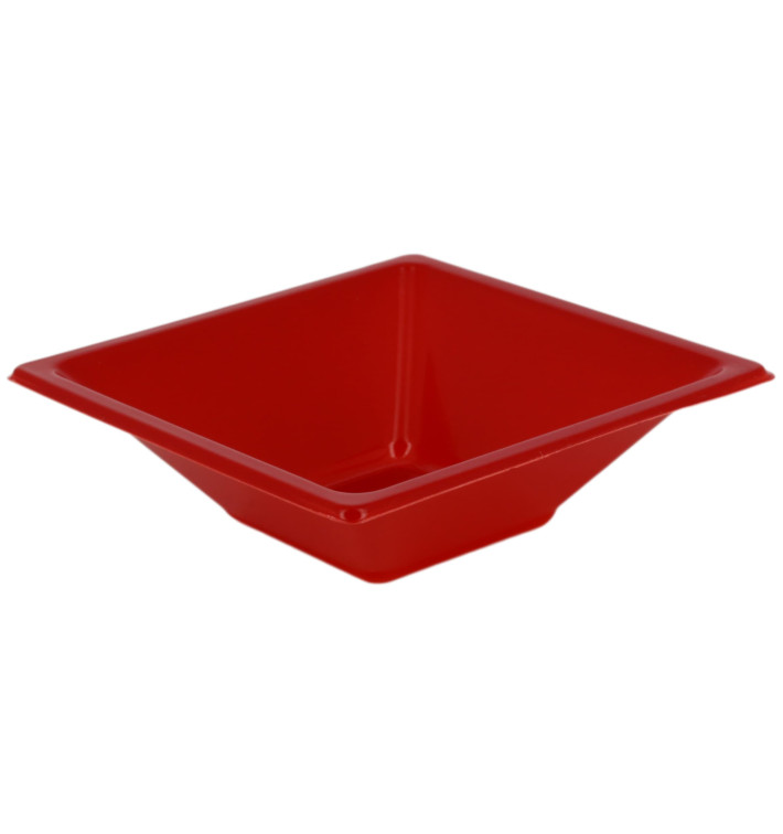 Viereckige Plastikschale Rot 120x120x40mm (25 Stück)