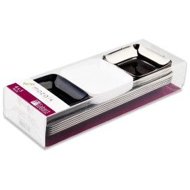 Set aus Plastiktellern und Plastiktabletts für Häppchen (1 Set)