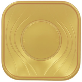 Plastikteller PP "X-Table" Platz flach Gold 230mm (8 Stück)