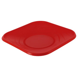 Plastikteller PP "X-Table" Platz flach Rot 180mm (120 Stück)