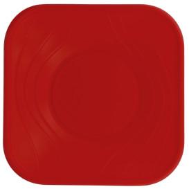 Plastikteller PP "X-Table" Platz flach Rot 230mm (8 Stück)