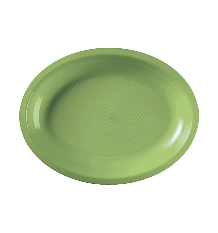 Plastiktablett Oval Grasgrün Round PP 315x220mm (300 Stück) Plastiktablett Oval Grasgrün Round PP 315x220mm (300 Stück)