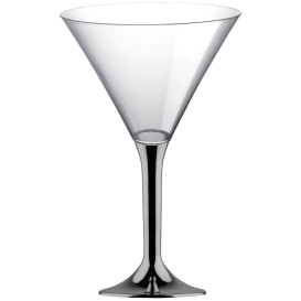 Martinigläser aus Plastik mit Nickel Chrom Fuß 185ml (20 Stück)