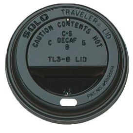 Deckel für Becher mit Trinkloch schwarz 6 und 8Oz Ø7,9cm (100 Stück)