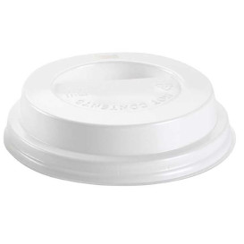 Deckel für Becher mit Trinkloch weiß 6 und 8Oz Ø7,9cm (1000 Stück)