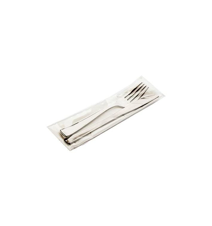 Besteckset Messer, Gabel und Serviette silber (300 Stück) Besteckset Messer, Gabel und Serviette silber (300 Stück)