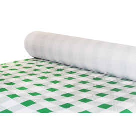 Papiertischdecke Rolle grün kariert 1x100m 40g (6 Stück)