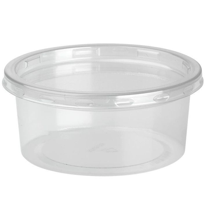 Behälter aus Plastik rPET DeliLite mit Deckel 7,6 oz/217ml (500 Stück) Behälter aus Plastik rPET DeliLite mit Deckel 7,6 oz/217ml (500 Stück)