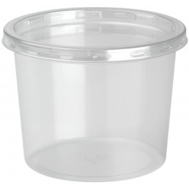 Behälter aus Plastik rPET DeliLite mit Deckel 9,8 oz/279ml (50 Stück)