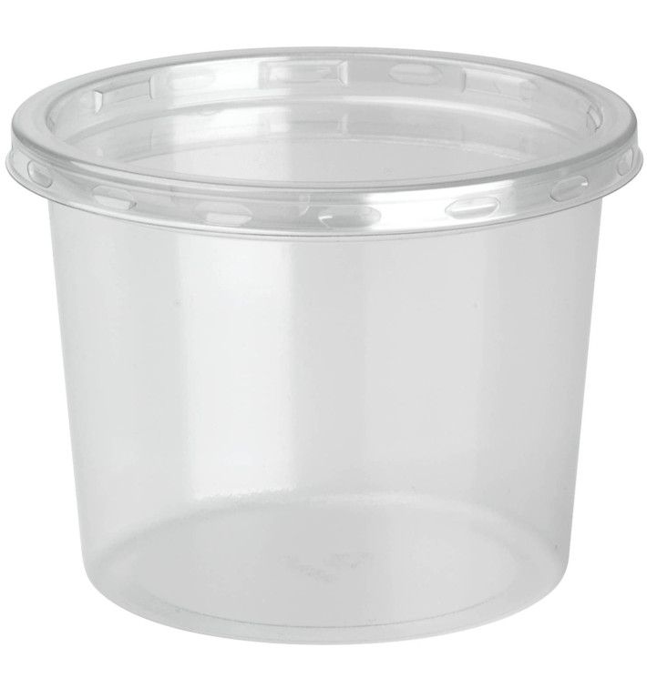 Behälter aus Plastik rPET DeliLite mit Deckel 9,8 oz/279ml (50 Stück) Behälter aus Plastik rPET DeliLite mit Deckel 9,8 oz/279ml (50 Stück)