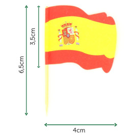 Holzspieße Flagge "Spanien" 65mm (14.400 Einh.)