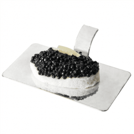 Plastikteller Rechteckig mit Griff Silber 10x5,5cm (18 Stück)