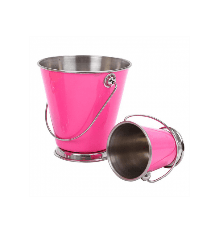 Mini - Stahleimer für die Präsentation Pink 70x70mm (6 Stück) Mini - Stahleimer für die Präsentation Pink 70x70mm (6 Stück)