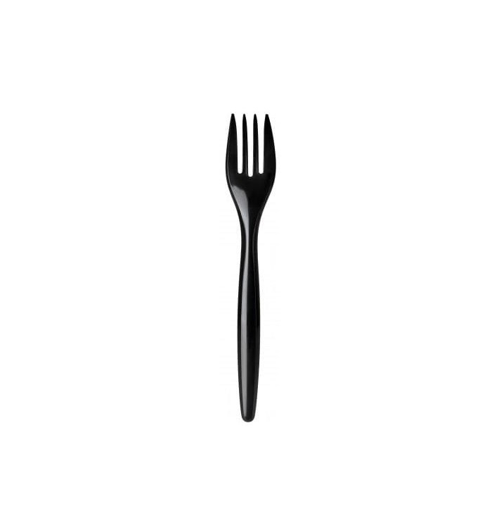 Plastikgabel "Luxury" schwarz 175mm (100 Stück) Plastikgabel "Luxury" schwarz 175mm (100 Stück)