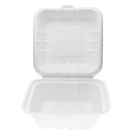 Burger-Box Zuckerrohr Weiß 155x155x80mm (125 Stück)