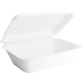 Menübox Zuckerrohr Weiß 152x152x84mm (600 Stück)
