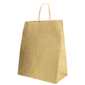 Papiertüten Kraft Natur mit Henkeln 26+14x32cm (250 Stück)