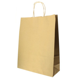 Papiertüten Kraft mit Henkeln 32+12x41cm (50 Stück)