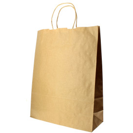 Papiertüten Kraft mit Henkeln 32+12x41cm (50 Stück)