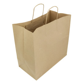 Papiertüten Kraft braun mit Henkeln 36+21x33,5cm (250 Stück)