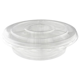 Plastikschalen PET 4F und Deckel Ø26x7cm (100 Stück)