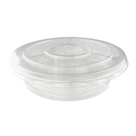 Plastikschalen PET 5F und Deckel Ø26x7cm (100 Stück)