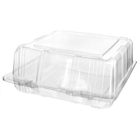 Klappbox Scharnier PET für Gebäck 18x18x8cm (220 Stück)