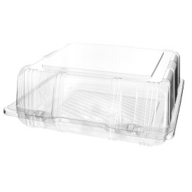 Klappbox Scharnier PET für Gebäck 20x20x8cm (220 Stück)