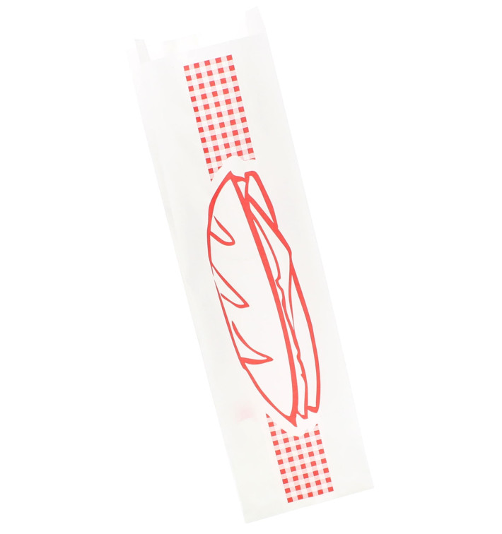 Papiertüten Baguettes Rot 9+5x32cm (1.000 Stück) Papiertüten Baguettes Rot 9+5x32cm (1.000 Stück)