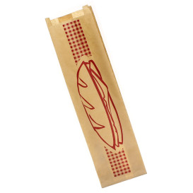 Papiertüten Kraft Baguettes Bordeaux 9+5x32cm (250 Stück)