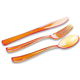 Besteckset Plastik 18-teilig orange (1 Set)