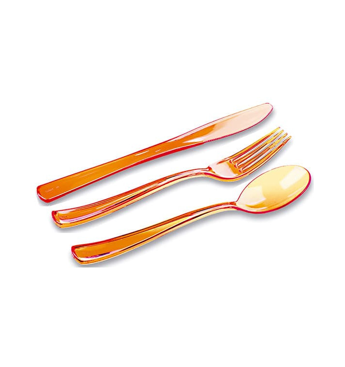 Besteckset Plastik 18-teilig orange (1 Set)