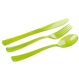 Besteckset Plastik 18-teilig grün (20 Sets)