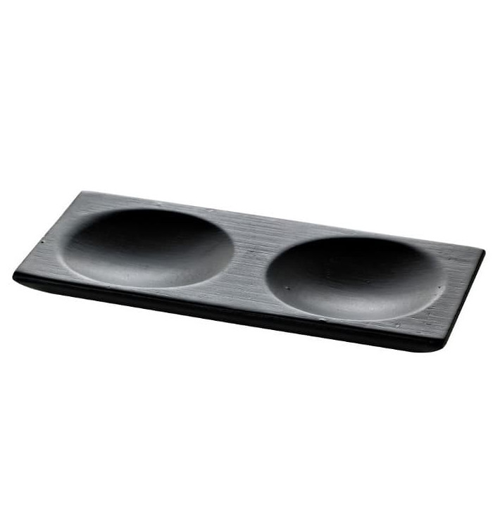 Bambusteller 2G Schwarz 12x6cm (12 Stück) Bambusteller 2G Schwarz 12x6cm (12 Stück)