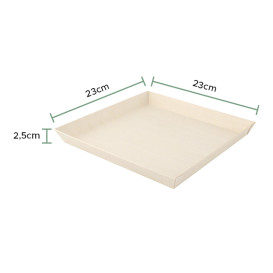 Teller aus Holz 23x23x2,5cm 1250ml (100 Stück)