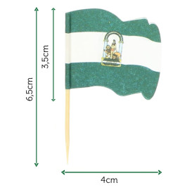 Holzspieße Flagge "Andalusien" 65mm (14.400 Einh.)