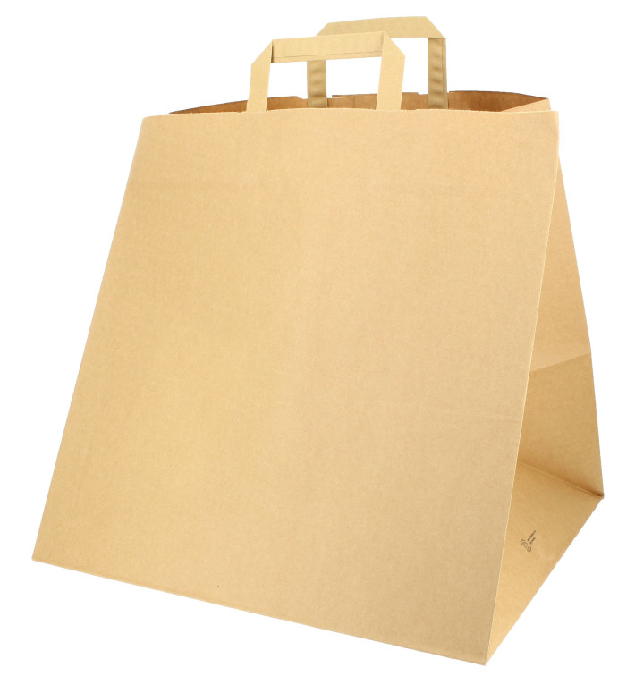 Papiertüten für Pizzakartons mit Henkeln 37+33x32cm (25 Stück) Papiertüten für Pizzakartons mit Henkeln 37+33x32cm (25 Stück)