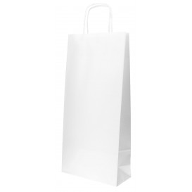 Flaschentragetaschen aus Papier Weiß 18+8x39cm (300 Stück)