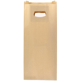 Papiertüten Kraft mit Griffloch 18+6x32cm (50 Stück)