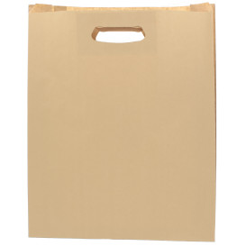 Papiertüten Hawanna mit Griffloch 41+10x42cm (50 Stück)