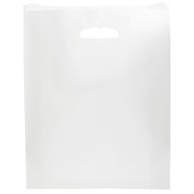 Papiertüten Weiß mit Griffloch 41+10x42cm (250 Stück)
