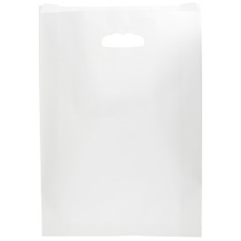 Papiertüten Weiß mit Griffloch 31+8x42cm (250 Stück)