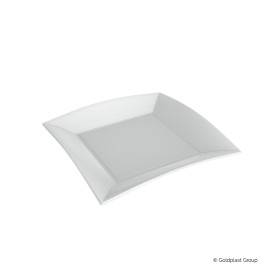Quadratischer Teller Zuckerrohr Weiß Nice 23x23cm (50 Stück)