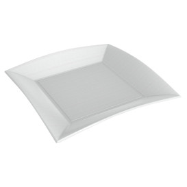 Quadratischer Teller Zuckerrohr Weiß Nice 23x23cm (50 Stück)