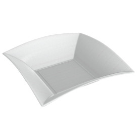 Quadratischer Teller Tiefe Zuckerrohr Weiß Nice 18x18cm (500 Stück)