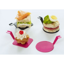Plastikteller "Gourmand" Himbeere 4x4cm (600 Stück)