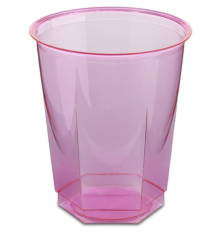 Plastikbecher Sechseckig PS Glasklar Fuchsie 250ml (10 Uds) Plastikbecher Sechseckig PS Glasklar Fuchsie 250ml (10 Uds)